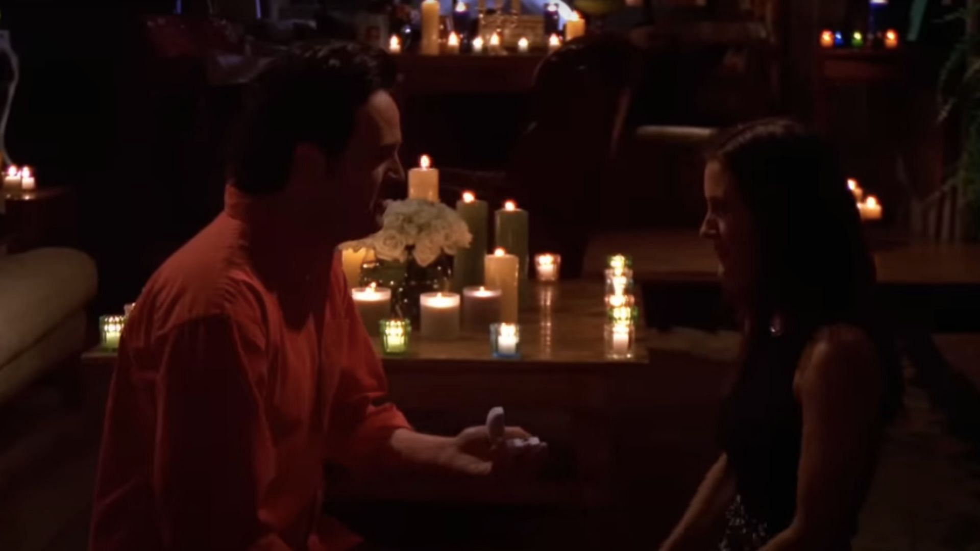 Monica and Chandler get engaged (Image via YouTube/Friends)